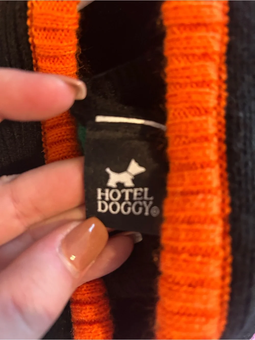 Halloween Pumpkin Knit Dog Sweater — Black & Orange